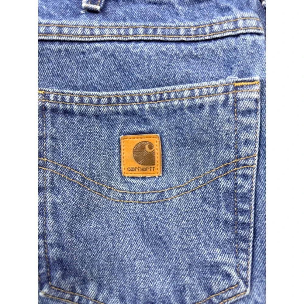 Carhartt B17 DST Relaxed Fit Jeans Mens 40x34 Blue Denim Custom Cut Raw Hem 28in